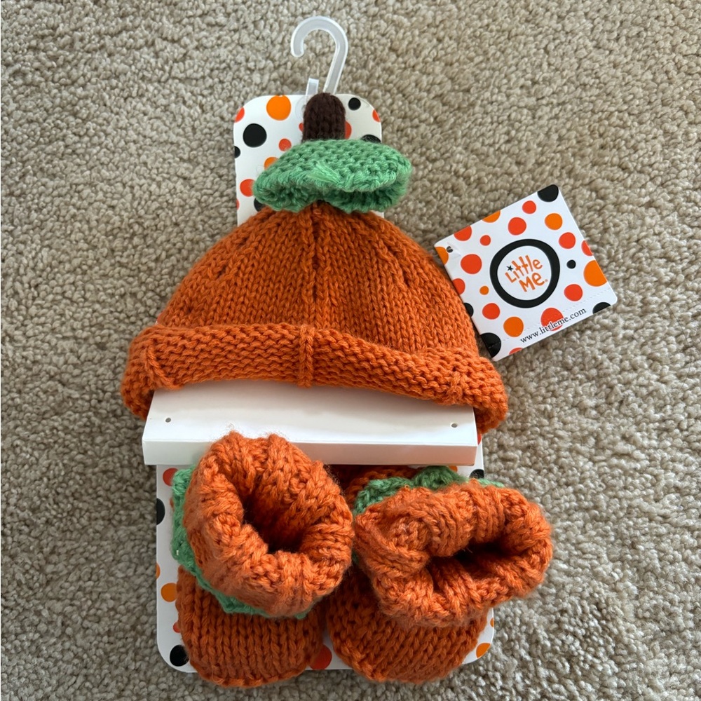 Little Me “My First Harvest” Hat and Booties Set